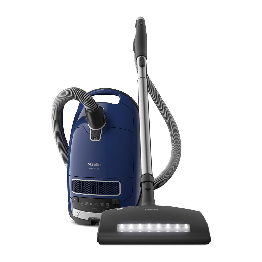 Miele Complete C3 Marin Bagged Canister Vacuum Cleaner with Electrobrush Floorhead, Suitable for Carpets and Hard Floors, in Marine Blue